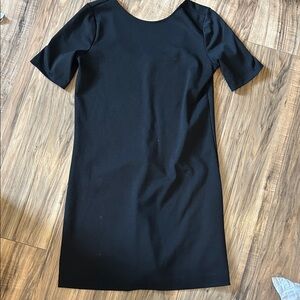GAP Black Short-Sleeve Midi Sheath Dress